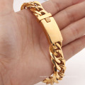 New Style Gold Jewelry Stainless Steel Jewelry Thick Gold Double Buckle Six-sided Bracelet Casting Clasp